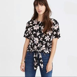 Madewell - Silk Floral Blouse in Winter Orchid